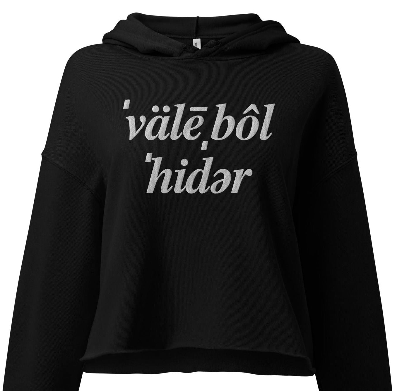 Phonetics Collection - Embroidered Hitter Crop Hoodie