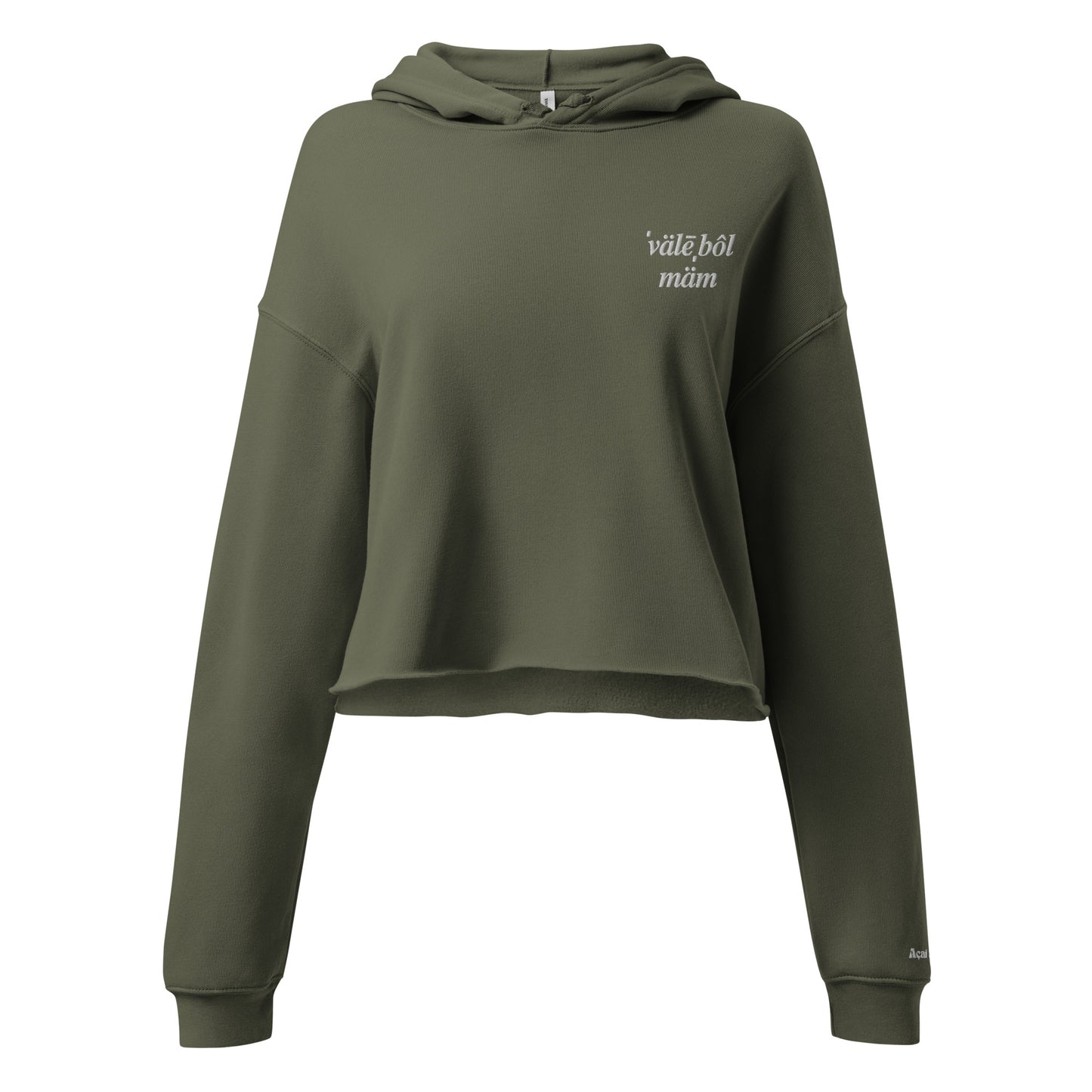 Phonetics Collection - Embroidered Volleyball Mom Crop Hoodie