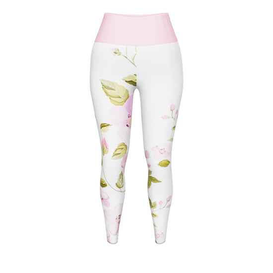 Pink Floral Yoga Leggings
