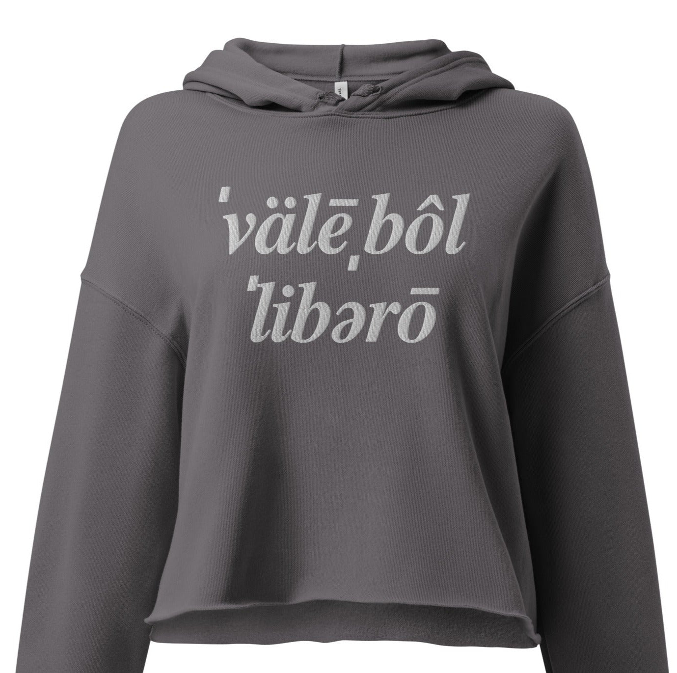 Phonetics Collection - Embroidered Libero Crop Hoodie